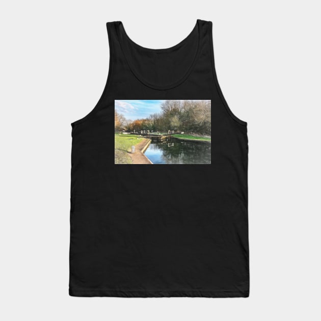 Padworth Lock Art Tank Top by IanWL